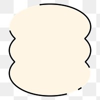 Beige badge png, overlapping circles design, transparent background