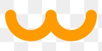 Orange squiggly line png, transparent background