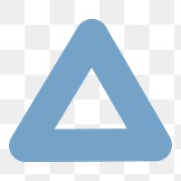 Blue triangle png shape, transparent background