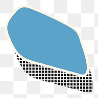 Blue organic shape png, transparent background