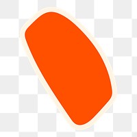 Orange organic shape png, transparent background