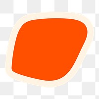 Orange organic shape png, transparent background