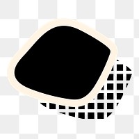 Black organic shape png, transparent background