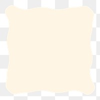 Beige square badge, transparent background