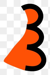 Orange squiggly shape png, transparent background