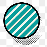 Striped circle png shape, transparent background