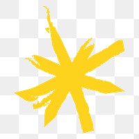 Abstract yellow star png, transparent background