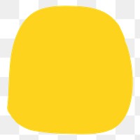 Png yellow abstract blob shape, transparent background