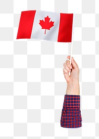 Canada's flag png in hand on transparent background