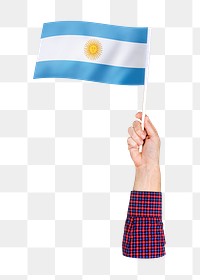 Argentina's flag png in hand on transparent background