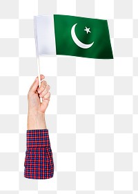 Pakistan's flag png in hand on transparent background