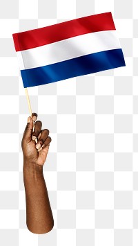 The Netherland's flag png in black hand on transparent background