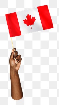 Png Canada's flag in hand, national symbol, transparent background