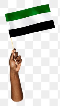 Flag of Afghanistan png in black hand on transparent background