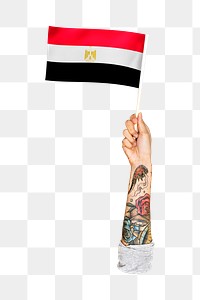 Png Egypt's flag, tattooed hand, national symbol, transparent background