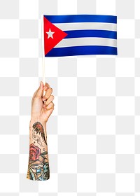 Png Cuba's flag, tattooed hand, national symbol, transparent background