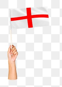 England's flag png in hand on transparent background