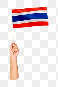 Png Thailand's flag in hand on transparent background