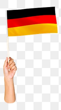 Germany's flag png in hand on transparent background