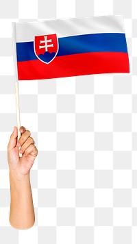 Png Slovak Republic's flag in hand on transparent background