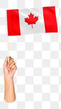 Canada's flag png in hand on transparent background