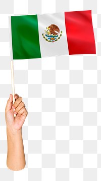 Mexico's flag png in hand on transparent background