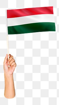 Hungary's flag png in hand on transparent background