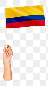 Colombia's flag png in hand on transparent background