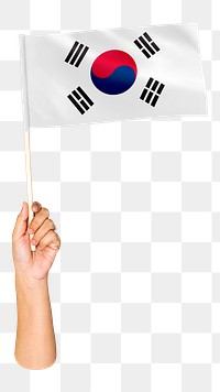 South Korea's flag png in hand on transparent background