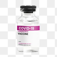 COVID-19 vaccine bottle png, transparent background