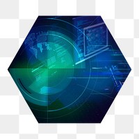 Computer hacking  png hexagonal sticker, transparent background