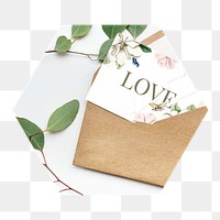 Png cute valentine's letter hexagonal sticker, transparent background