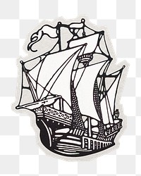 PNG The last voyage sticker with white border,  transparent background