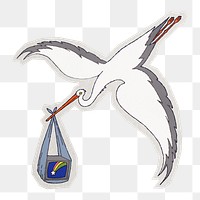 PNG flying crane with television box,  transparent background