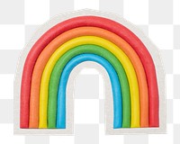 PNG rainbow sticker with white border, transparent background