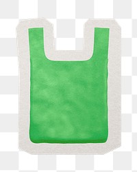 PNG 3D plastic bag clay icon sticker  white border, transparent background