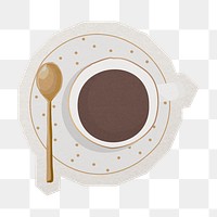 PNG coffee cup  white border, transparent background