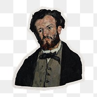 PNG Cezanne’s Anthony Valabrègue sticker with white border, transparent background, artwork remixed by rawpixel.