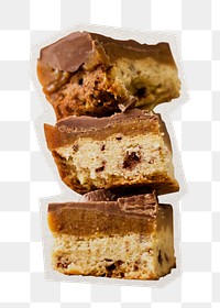 PNG cookie bars sticker with white border, transparent background