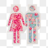 PNG male female toilet sign, transparent background