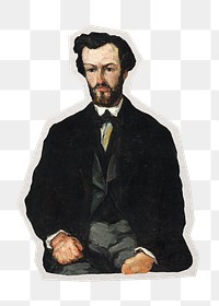 PNG Cezanne’s Antony Valabrègue sticker with white border, transparent background, artwork remixed by rawpixel.