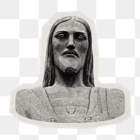 PNG Christ the Redeemer  sticker with white border, transparent background