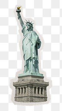 PNG Statue of Liberty  sticker with white border, transparent background