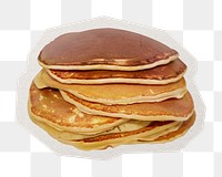 PNG pancakes breakfast food sticker with white border, transparent background