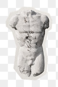 PNG Greek statue  sticker with white border, transparent background