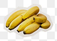 PNG bananas sticker with white border, transparent background