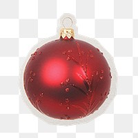 Christmas bauble png sticker, paper cut on transparent background