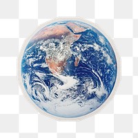 Earth png sticker, paper cut on transparent background