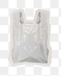 Plastic bag png trash sticker, paper cut on transparent background