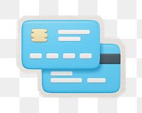 Credit card png  sticker, paper cut on transparent background